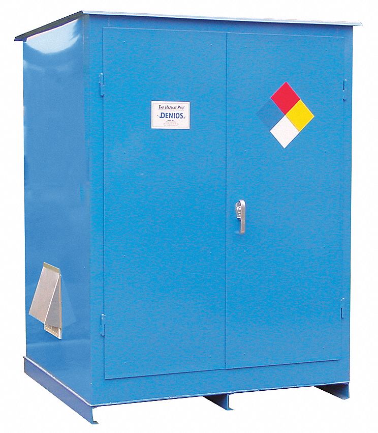 Denios 153 in x 70 in x 88 in Steel Storage Locker with 2 hr Fire Rating, Blue - P19-1300