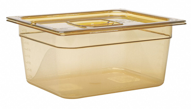 Rubbermaid 12-13/16" x 10-3/8" x 6" 9-1/3 Qt. Polycarbonate Hot Food Pan - FG225P00AMBR
