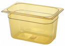 Rubbermaid 10-3/8" x 6-3/8" x 6" 4 Qt. Polycarbonate Hot Food Pan - FG212P00AMBR