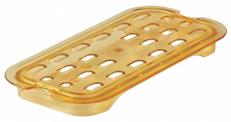 Rubbermaid Polycarbonate Hot Food Pan Drain Tray - FG113P00AMBR