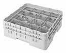 Cambro 19 3/4 in" x 19 3/4 in" x 10.5 in" Polypropylene Closed Glass Rack System with 16 Compartments, Gray - CA16S800151