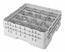 Cambro 19 3/4 in" x 19 3/4 in" x 8.875 in" Polyethylene Closed Glass Rack System with 16 Compartments, Gray - CA16S738151