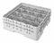 Cambro 19 3/4 in" x 19 3/4 in" x 8.875 in" Polyethylene Closed Glass Rack System with 16 Compartments, Gray - CA16S738151