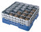 Cambro 19 3/4 in" x 19 3/4 in" x 8.875 in" Polypropylene Closed Glass Rack System with 25 Compartments, Gra - CA25S738151