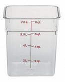 Cambro 8 3/8 in" x 8 3/8 in" x 9 1/8 in" Polycarbonate Square Storage Container, Clear - CA8SFSCW135