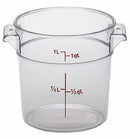 Cambro 6 1/6 in" x 6 1/6 in" x 5 in" Polycarbonate Round Storage Container, Clear - CARFSCW1135