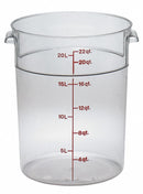 Cambro 13 1/2 in" x 13 1/2 in" x 15 in" Polycarbonate Round Storage Container, Clear - CARFSCW22135