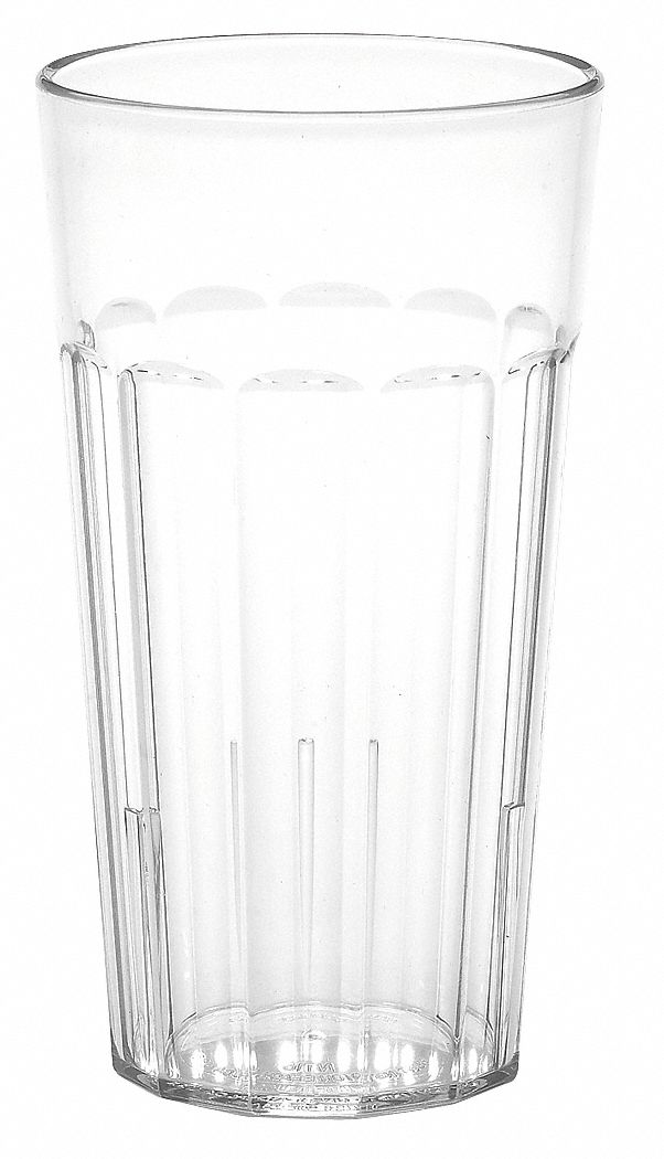 Cambro Tumbler, Clear, 16 2/5 oz Capacity, 5.75 in Overall Height, 3.25 in Diameter, Polycarbonate - CANT16152
