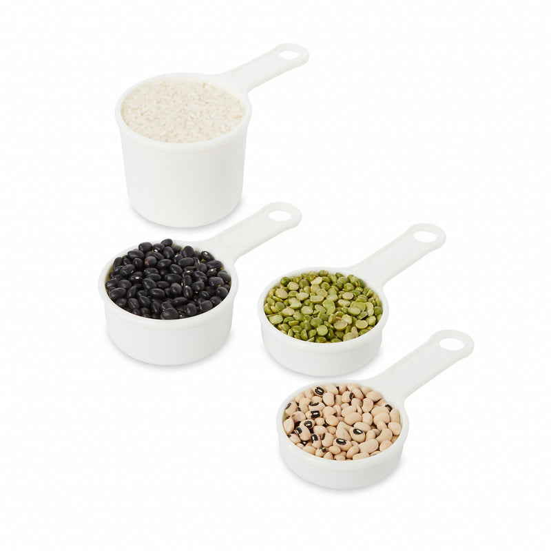 Rubbermaid Measuring Cup Set, 1/4 Cup, 1/3 Cup, 1/2 Cup, 1 Cup Capacity, BPA Free Plastic, White - FG8315ASWHT