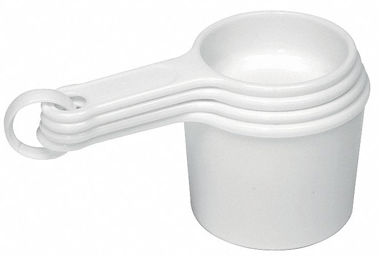 Rubbermaid Measuring Cup Set, 1/4 Cup, 1/3 Cup, 1/2 Cup, 1 Cup Capacity, BPA Free Plastic, White - FG8315ASWHT