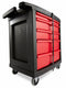 Rubbermaid Mobile Cabinet Workbench, Structural Foam Plastic, 19 13/16 in Depth, 33 1/2 in Height, 32 5/8 in Wi - FG773488BLA