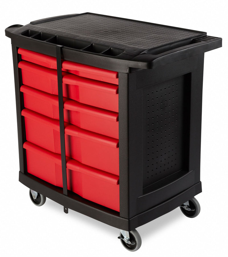 Rubbermaid Mobile Cabinet Workbench, Structural Foam Plastic, 19 13/16 in Depth, 33 1/2 in Height, 32 5/8 in Wi - FG773488BLA