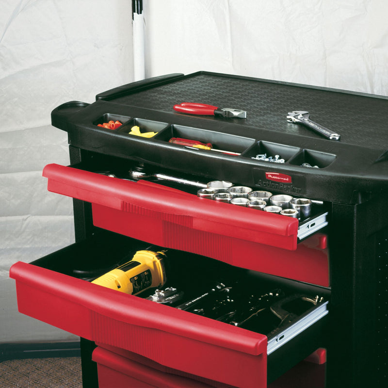 Rubbermaid Mobile Cabinet Workbench, Structural Foam Plastic, 19 13/16 in Depth, 33 1/2 in Height, 32 5/8 in Wi - FG773488BLA