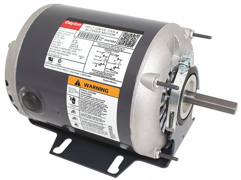 Dayton 1/4 HP Belt Drive Motor, Split-Phase, 1725 Nameplate RPM, 115/208-230 Voltage, Frame 48Y - 4VAF9