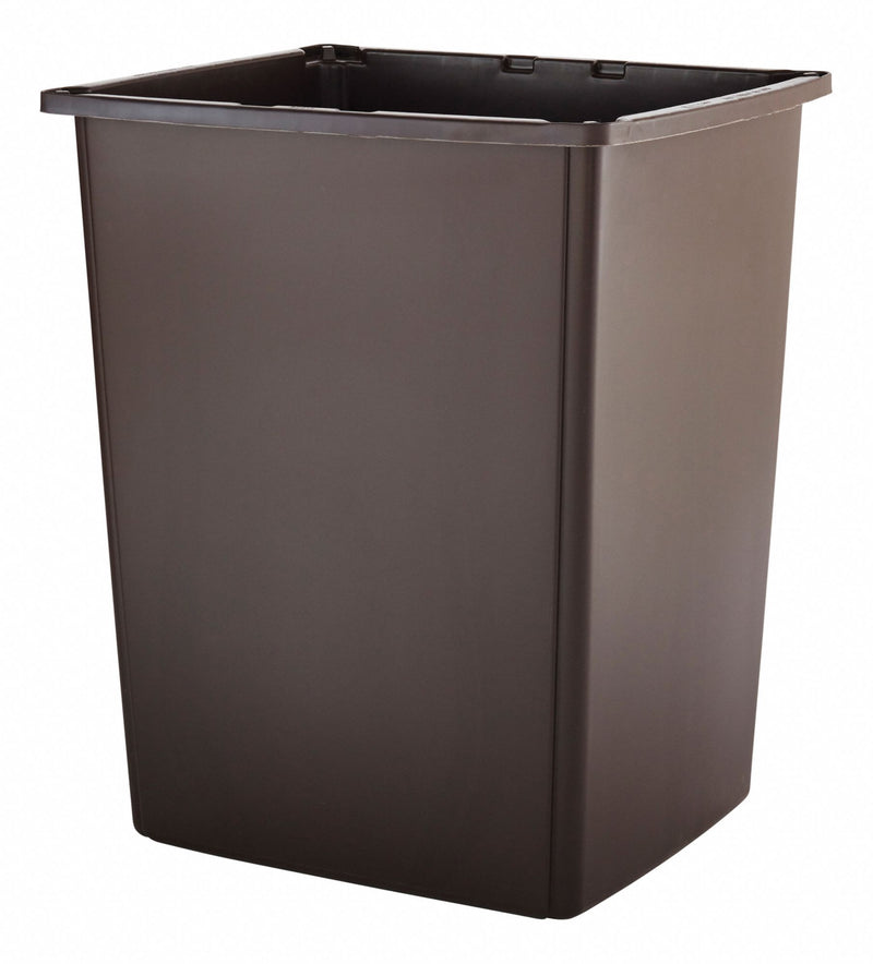 Rubbermaid 56 gal Square Trash Can, Plastic, Brown - FG256B00BRN
