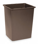 Rubbermaid 56 gal Square Trash Can, Plastic, Brown - FG256B00BRN