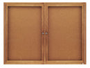 Quartet Push-Pin Indoor Enclosed Bulletin Board, Cork, 36"H x 48"W, Natural - 364GGS