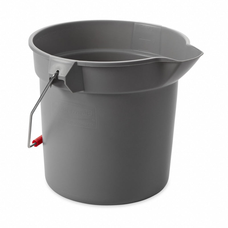 Rubbermaid Bucket, 2-1/2 gal., Gray - FG296300GRAY