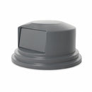 Rubbermaid BRUTE Series, Trash Can Top, Round, Dome with Push Door, 55 gal, Gray - FG265788GRAY