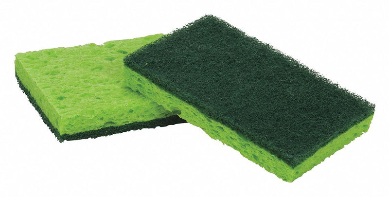 3M 3 3/4 in x 2 3/8 in Cellulose, Synthetic Fiber Scrubber Sponge, Green, 72PK - 50048011080098