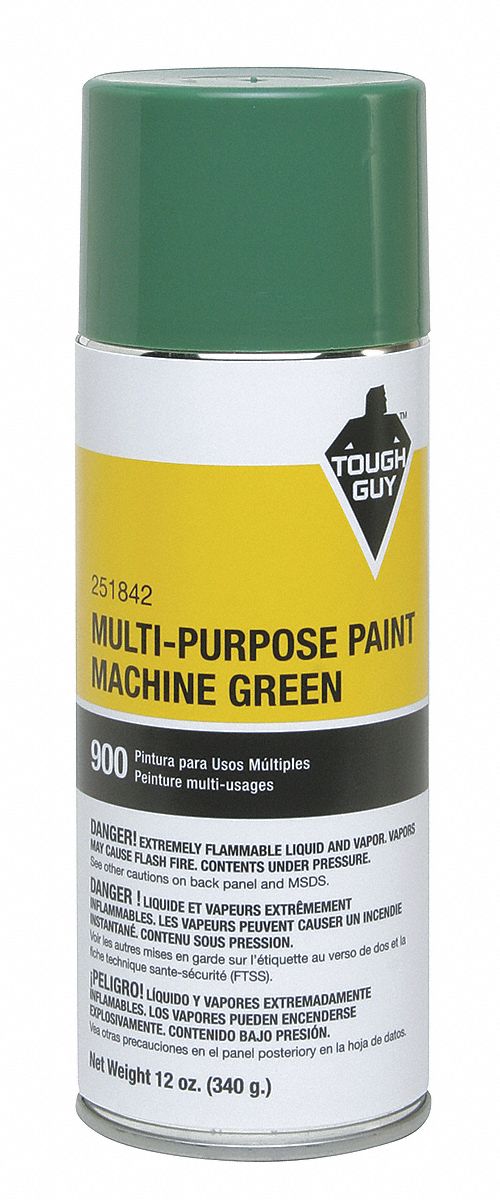 Tough Guy Spray Paint in Gloss Machine Green for Masonry, Metal, Wood, 12 oz. - 251842