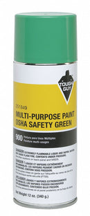Tough Guy Spray Paint in Gloss OSHA Safety Green for Masonry, Metal, Wood, 12 oz. - 251849