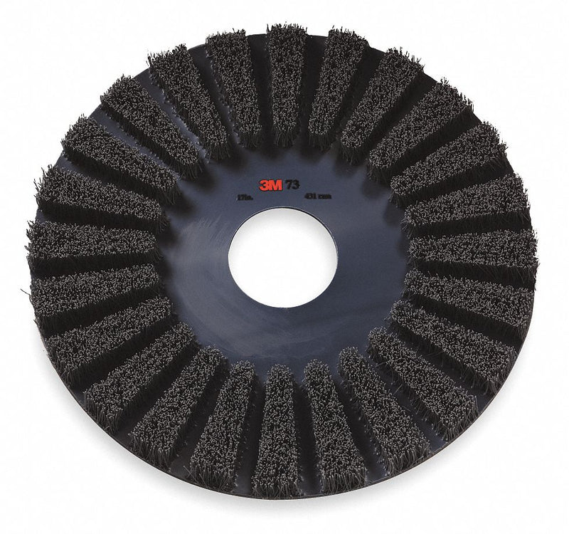 3M 15 in Round Cleaning, Scrubbing Rotary Brush for 15 in Machine Size, Black - 50048011200151