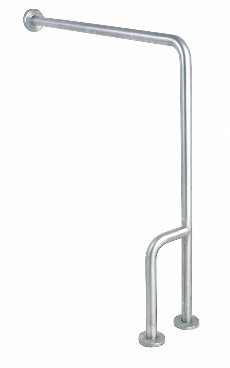 Top Brand Length 30 in, Wall Mounted, Left, Stainless Steel, Grab Bar Floor-to-Wall - 4WMH1
