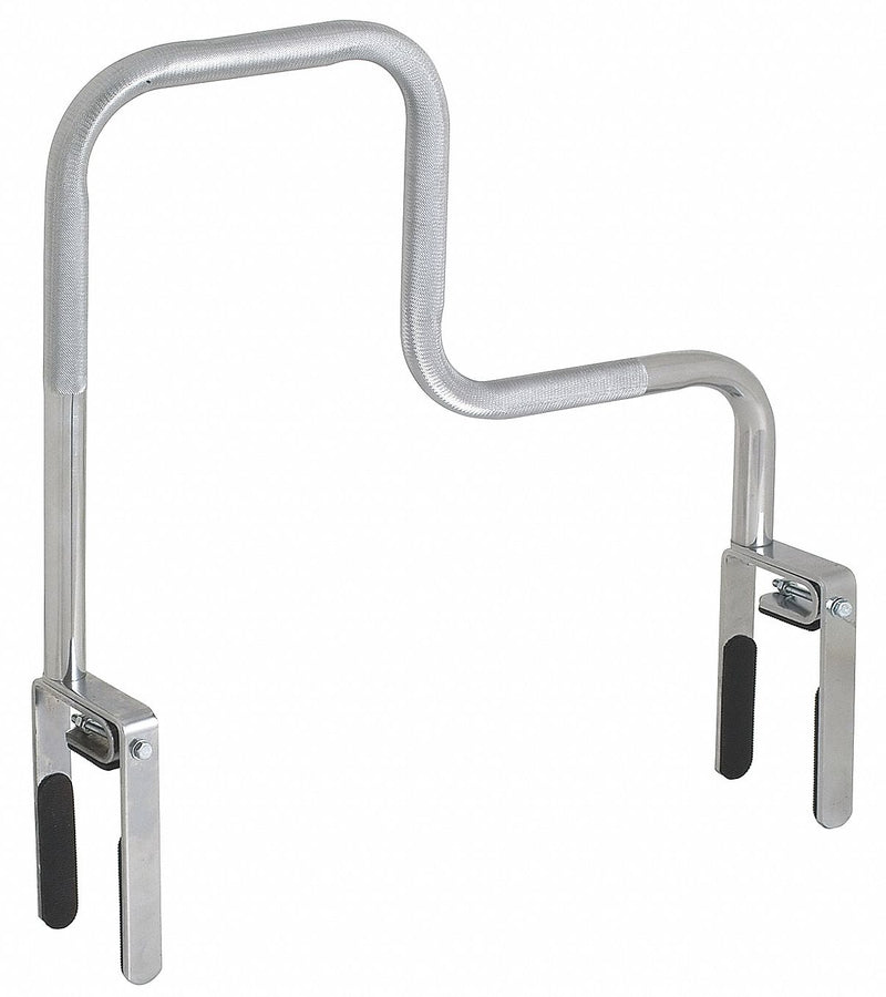 Top Brand Length 15 in, Fasten, Chrome Plated Steel, Bathroom Safety Rail, Hi-Low Design, Silver - 4WMJ5
