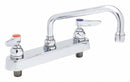 T&S Brass Chrome, Low Arc, Kitchen Sink Faucet, Bathroom Sink Faucet, Manual Faucet Activation, 2.20 gpm - B-1123