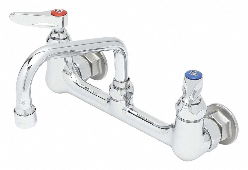 T&S Brass Chrome, Low Arc, Kitchen Sink Faucet, Bathroom Sink Faucet, Manual Faucet Activation, 23.09 gpm - B-0232