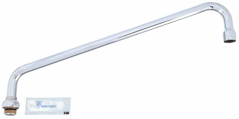 T&S Brass Spout, Fits Brand T&S Brass, Faucet Spout Shape Angled Straight - 064X