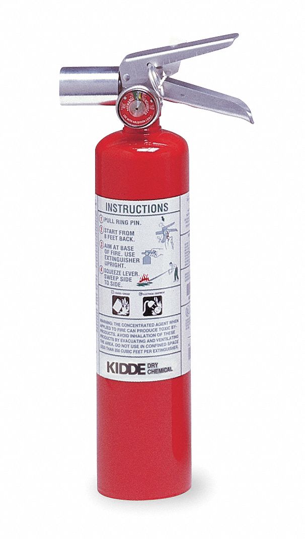 Kidde Fire Extinguisher, Halotron, HydroChloroFluoroCarbon, 2.5 lb, 2B:C UL Rating - PROPLUS2.5HM