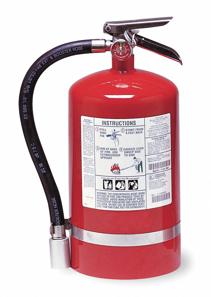 Kidde Fire Extinguisher, Halotron, HydroChloroFluoroCarbon, 11 lb, 1A:10B:C UL Rating - PROPLUS11HM