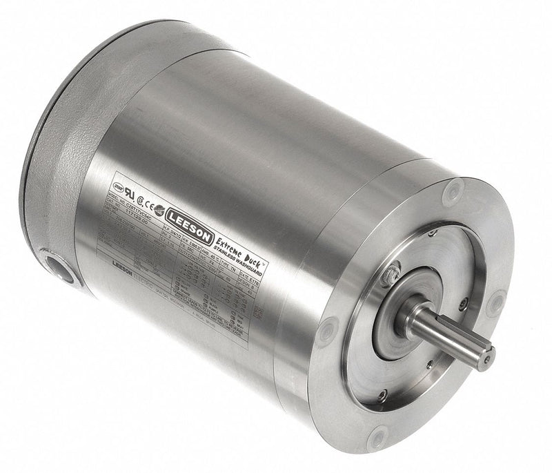 Leeson 3/4 HP Washdown Motor,3-Phase,1725 Nameplate RPM,208-230/460 Voltage,Frame 56C - 117129