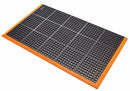 Notrax Drainage Runner, 10 ft 6 in L, 3 ft 2 in W, 7/8 in Thick, Rectangle, Black with Orange Border - 549S3124OB