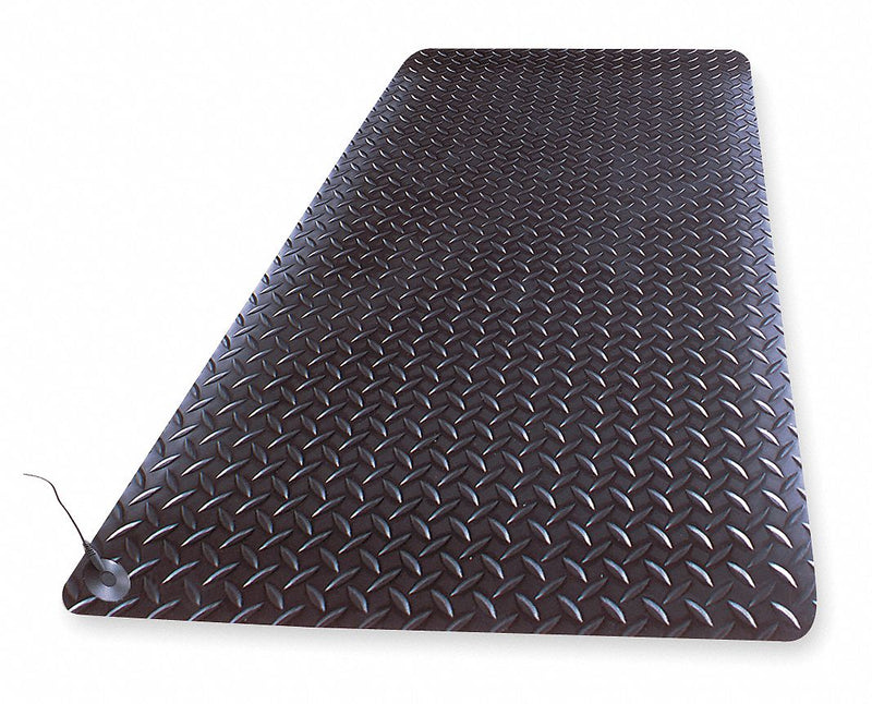 Notrax Static Dissipative Mat, 5 ft L, 3 ft W, 9/16 in Thick, Black - 826S0035BL-RS