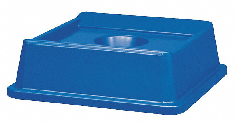Rubbermaid Untouchable Series Bottle and Can Recycling Top, Square, Dome, 35 gal, Blue - FG279100DBLUE
