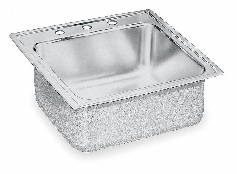 Elkay 19 1/2 in x 19 in x 10 1/8 in Drop-In Sink with Faucet Ledge with 16 in x 13-1/2 in Bowl Size - DLR1919103