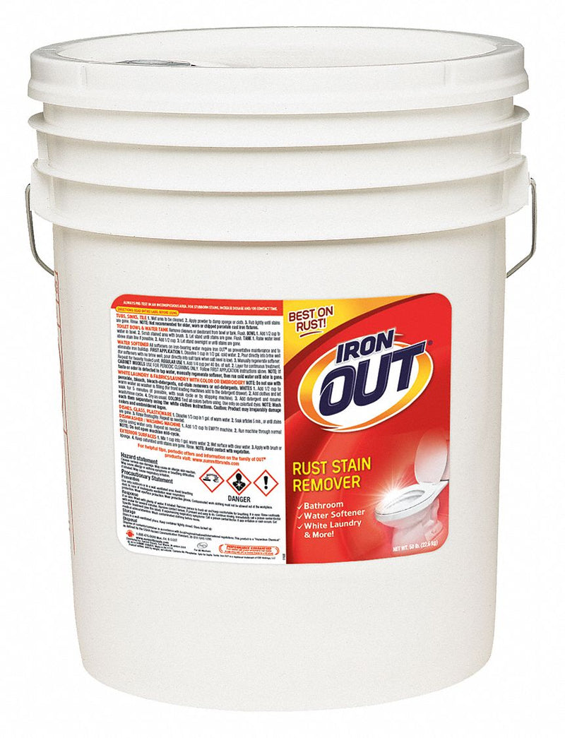 Iron Out Rust Remover, 6.25 gal. Cleaner Container Size, Pail Cleaner Container Type, Unscented Fragrance - IO50N