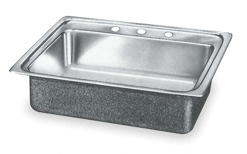 Elkay 19 in x 18 in x 7 5/8 in Drop-In Sink with Faucet Ledge with 16 in x 11-1/2 in Bowl Size - LR19183