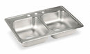 Elkay 33 in x 22 in x 8 1/8 in Drop-In Sink with Faucet Ledge with 13-1/2 in x 16 in Bowl Size - LR33223