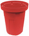 Tough Guy 50 gal Round Correctional Facility Trash Can, Plastic, Red - 4YKG1
