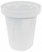 Tough Guy 55 gal Round Correctional Facility Trash Can, Plastic, White - 4YKH2