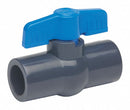Top Brand Ball Valve, PVC, Inline, 1-Piece, Pipe Size 1/2 in, Connection Type Socket x Socket - 107-633-NPG