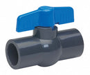 Top Brand Ball Valve, PVC, Inline, 1-Piece, Pipe Size 1 in, Connection Type Socket x Socket - 107-635-NPG