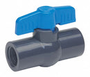 Top Brand Ball Valve, PVC, Inline, 1-Piece, Pipe Size 1/2 in, Connection Type FNPT x FNPT - 107-133-NPG