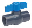 Top Brand Ball Valve, PVC, Inline, 1-Piece, Pipe Size 1 1/4 in, Connection Type FNPT x FNPT - 107-136-NPG