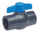 Top Brand Ball Valve, PVC, Inline, 1-Piece, Pipe Size 1 1/2 in, Connection Type FNPT x FNPT - 107-137-NPG