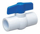 Top Brand Ball Valve, PVC, Inline, 1-Piece, Pipe Size 3/4 in, Connection Type Socket x Socket - 107-634-NP